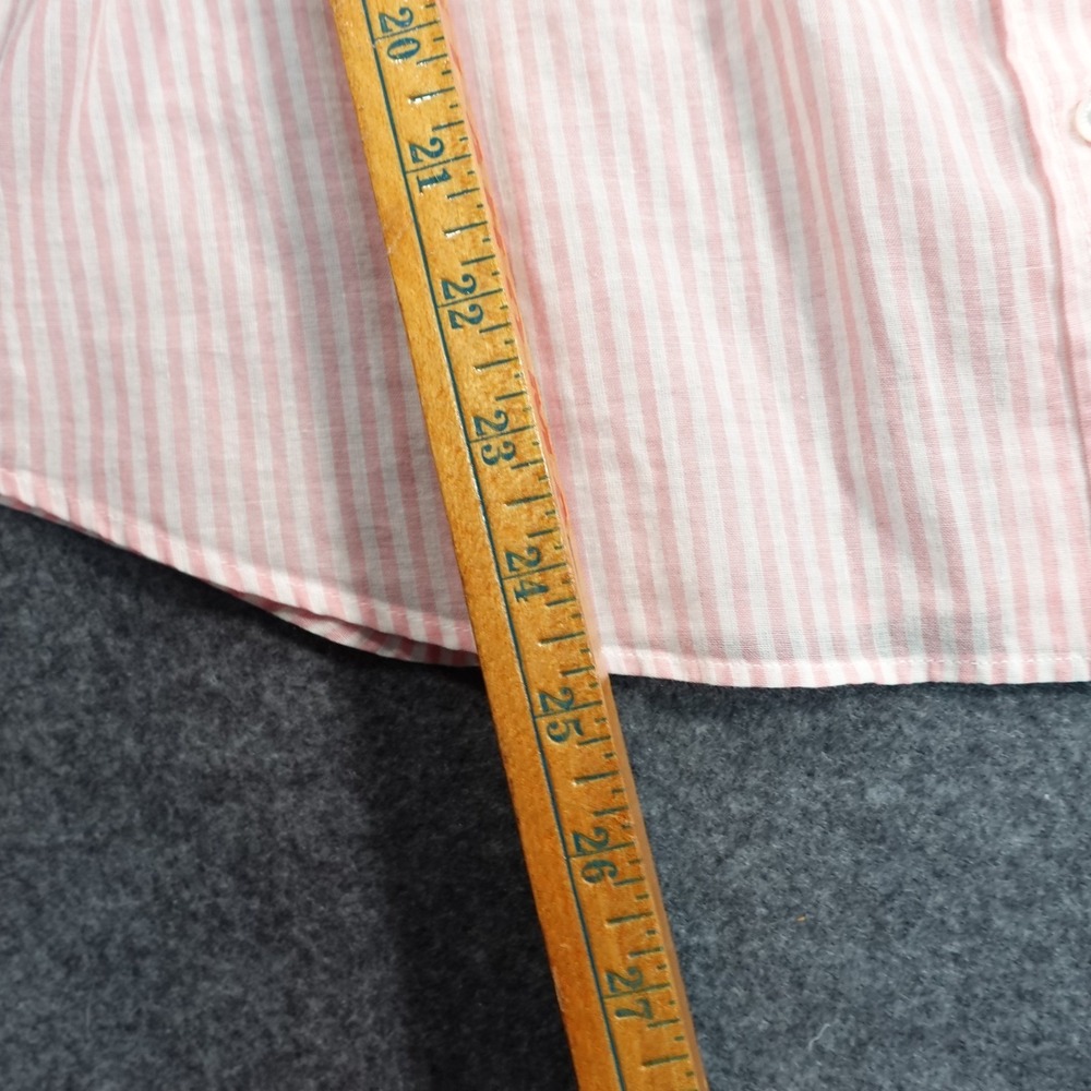 Lot of 2 J.Crew Womens Small Striped Cotton Button Down Shirts Pink Green 1796 - Picture 5 of 7
